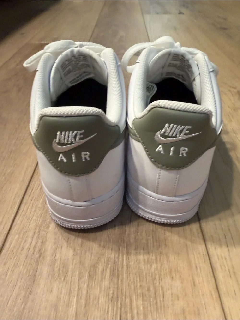 Nike Air Force 1 Low White with Army Green Swoosh